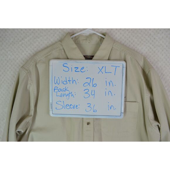 Creekwood Men's XL Tall Khaki Button Down Heavyweight Duck Logo Shirt - Picture 8 of 14